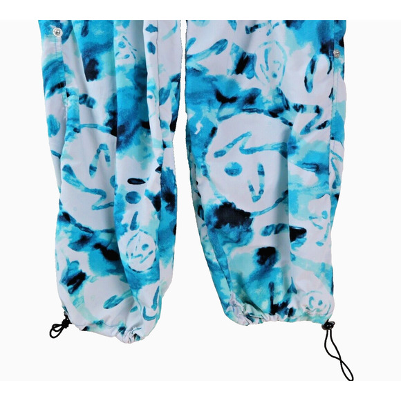 Zumba Size S Marvelous Cargo Pants Jogger Blue White Watercolor Print - Picture 4 of 12